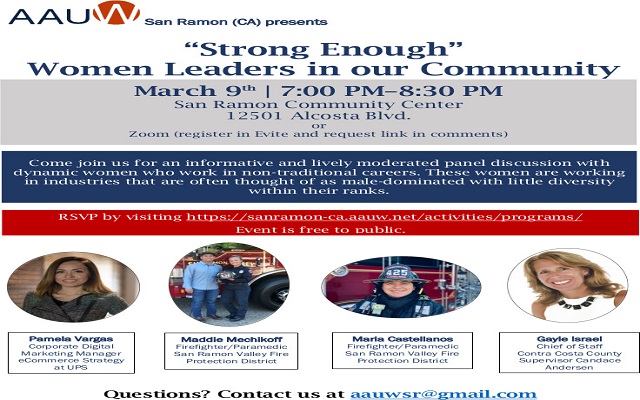 <h1 class="tribe-events-single-event-title">San Ramon: “Strong Enough” Women Leaders in our Community</h1>