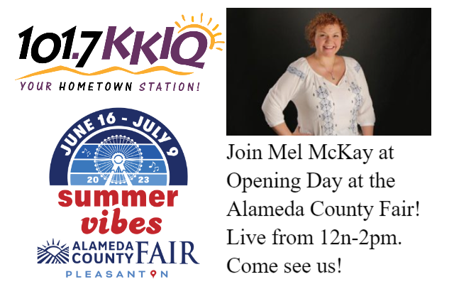 Pleasanton: Opening Day of the Alameda County Fair: Mel McKay 12n-2pm